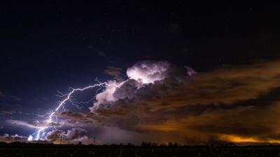 Sky with lightning