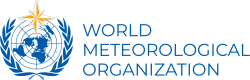 World Meteorological Organization logo with a yellow star, a globe, and blue laurel branches on a light background, next to the organization’s name in blue text.